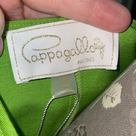 PAPPAGALLO Key Lime Green Linen Blend Sleeveless Sheath Dress size 8 NWT - Picture 4 of 7